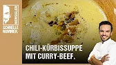 Chili-Kürbissuppe mit Curry-Beef Rezept von Steffen Henssler