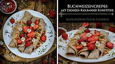 Erdbeer-Rhabarber Konfitüre auf Buchweizencrepes