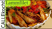 Lamm und Gemüse aus der Grillpfanne