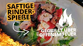 Rindfleisch Grillspieße über offenem Feuer
