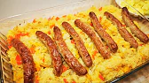 Sauerkraut mit Bratwurst und dazu Kartoffelpürree