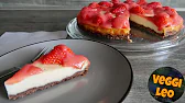 Veganer Erdbeer-Käsekuchen mit Schokoboden